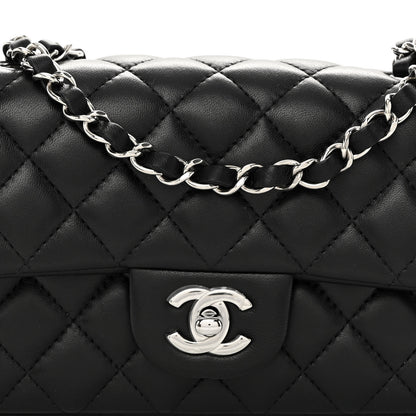 Chanel Lambskin Quilted Mini Rectangular Flap Black 7 of 9