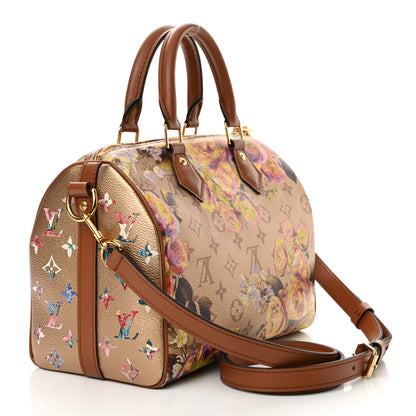Louis Vuitton Metallic Monogram LV Garden Speedy Bandouliere 25 Gold 3 of 10