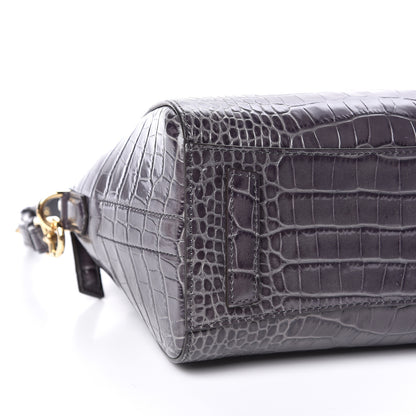 Givenchy Calfskin Crocodile Embossed Mini Antigona Storm Grey 8 of 10