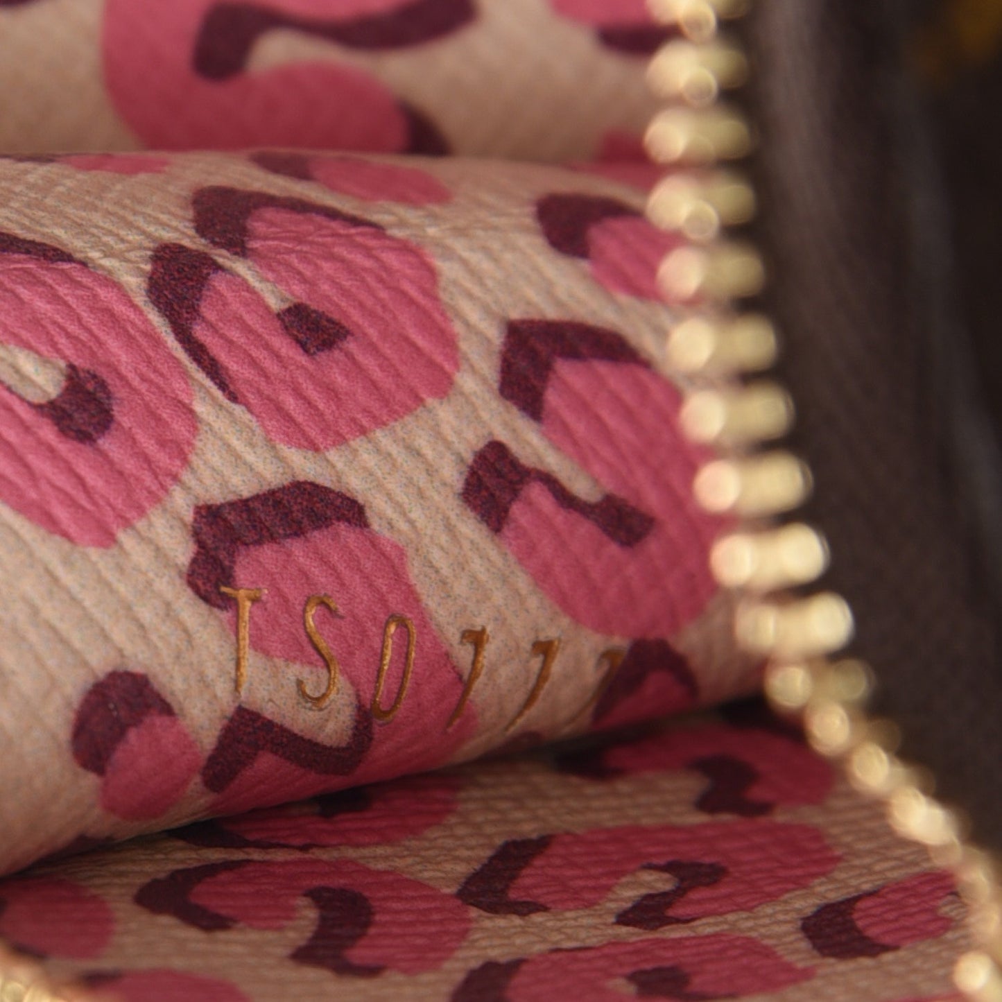 Monogram Leopard Coeur Heart Coin Purse Blanc Corail