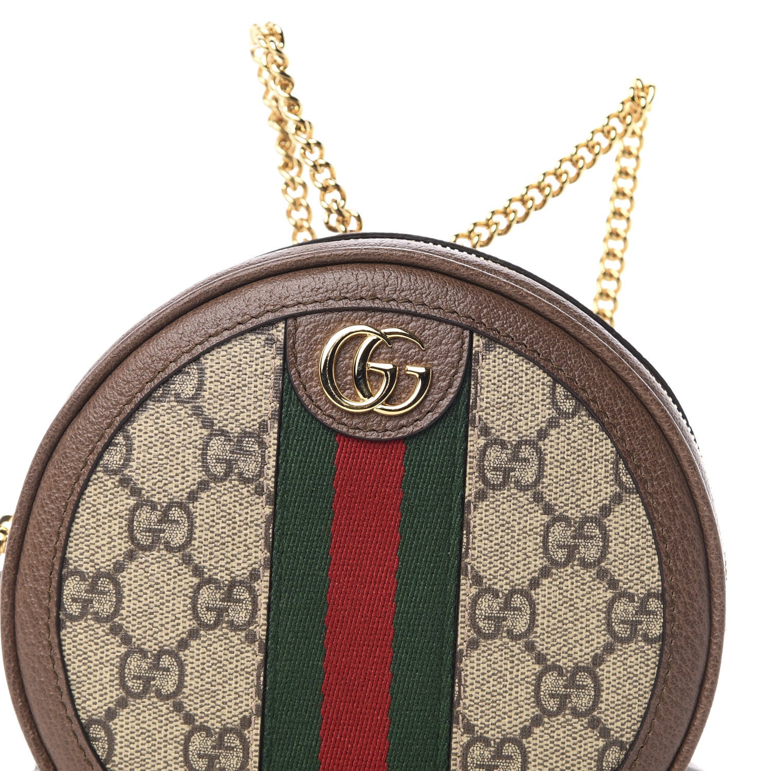 Gucci GG Supreme Monogram Web Mini Ophidia Round Backpack Brown 9 of 10