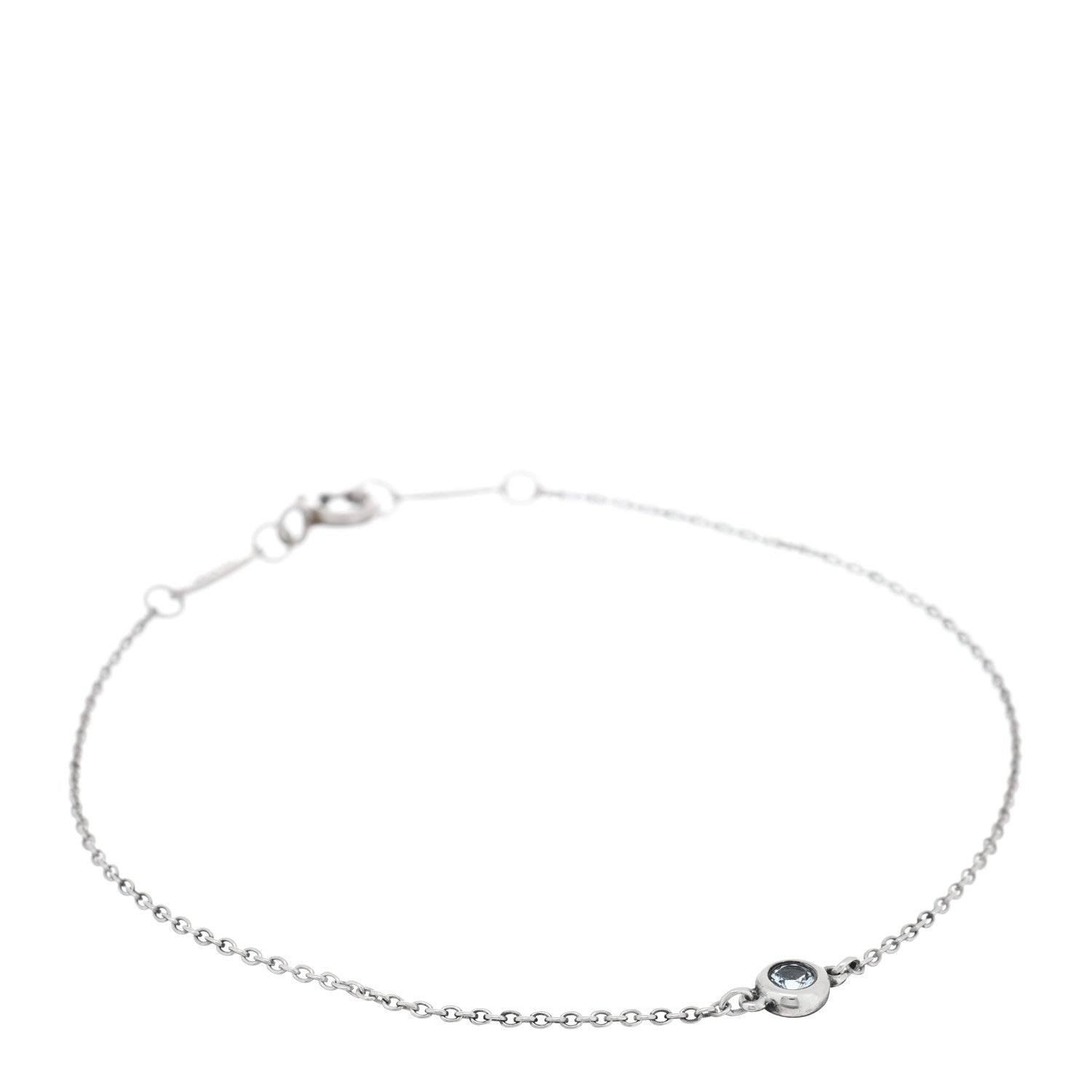 Tiffany Sterling Silver Aquamarine Elsa Peretti Color By The Yard Bracelet 1 of 3