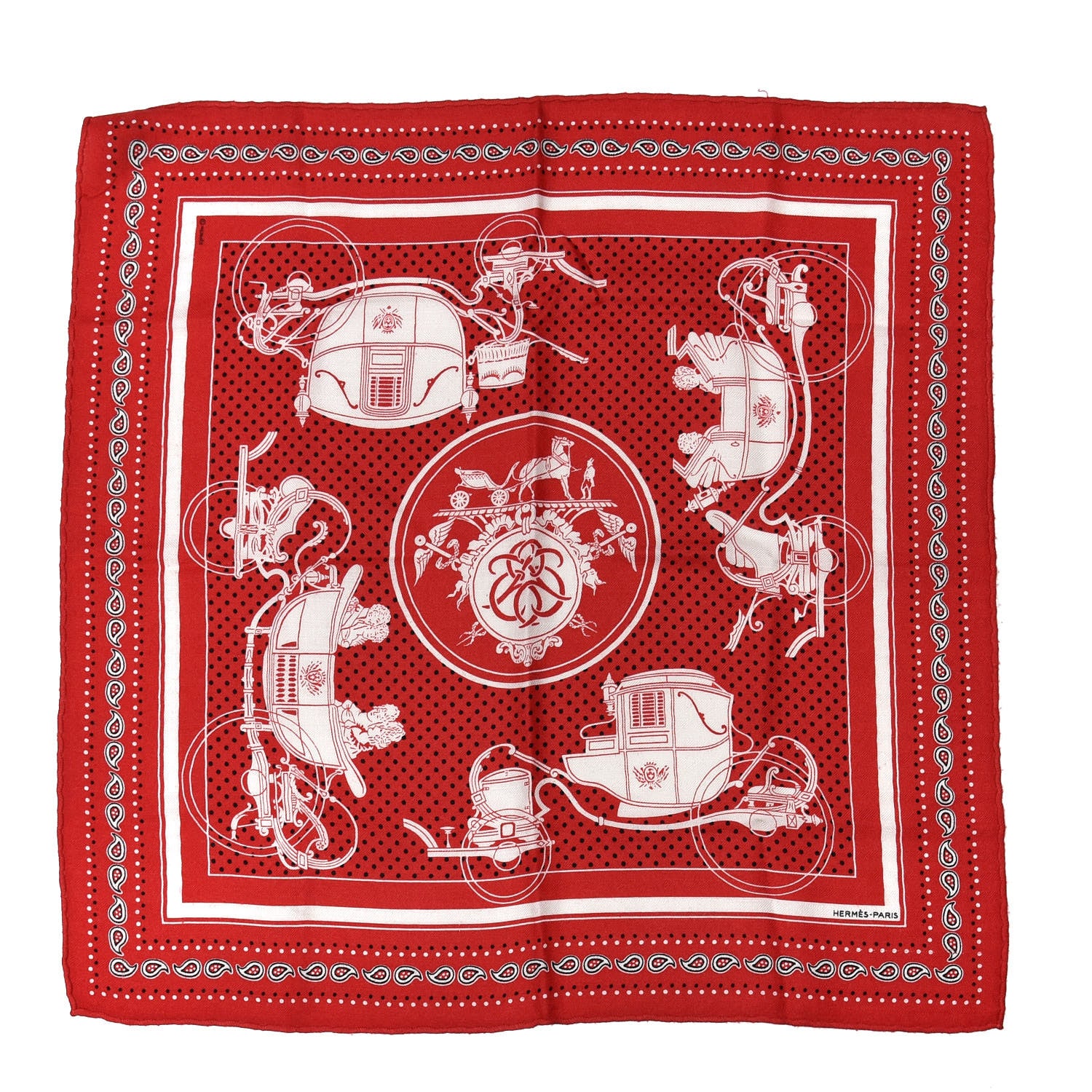 Hermes Cashmere Silk Ex-Libris Bandana Scarf 55 1 of 5