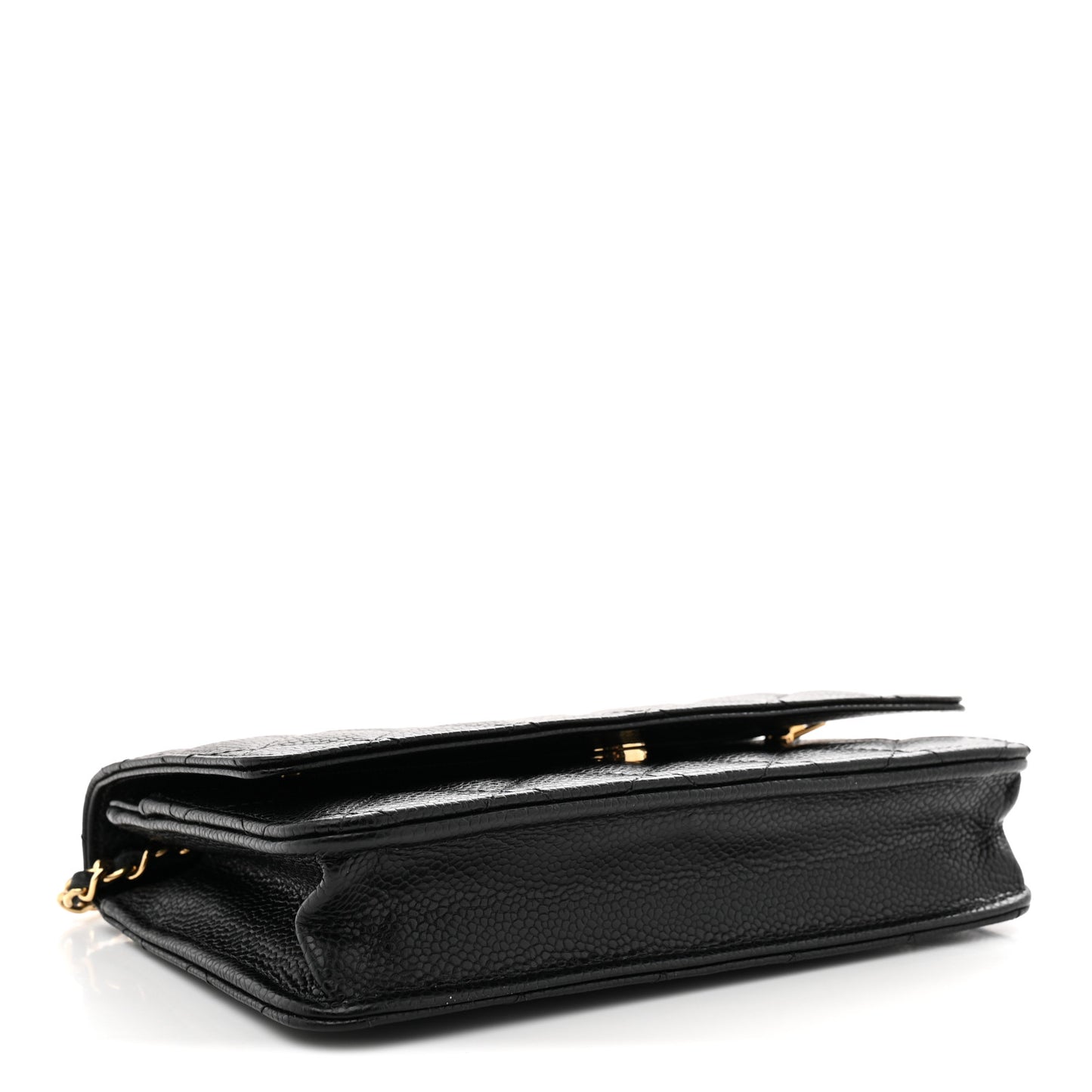 Caviar Quilted Wallet on Chain WOC Black