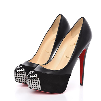 Christian Louboutin Suede Calfskin Maggie 160 Pumps 37.5 Black 3 of 8
