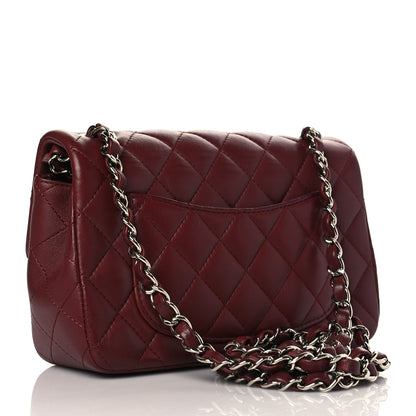 Chanel Lambskin Quilted Mini Rectangular Flap Burgundy 2 of 9