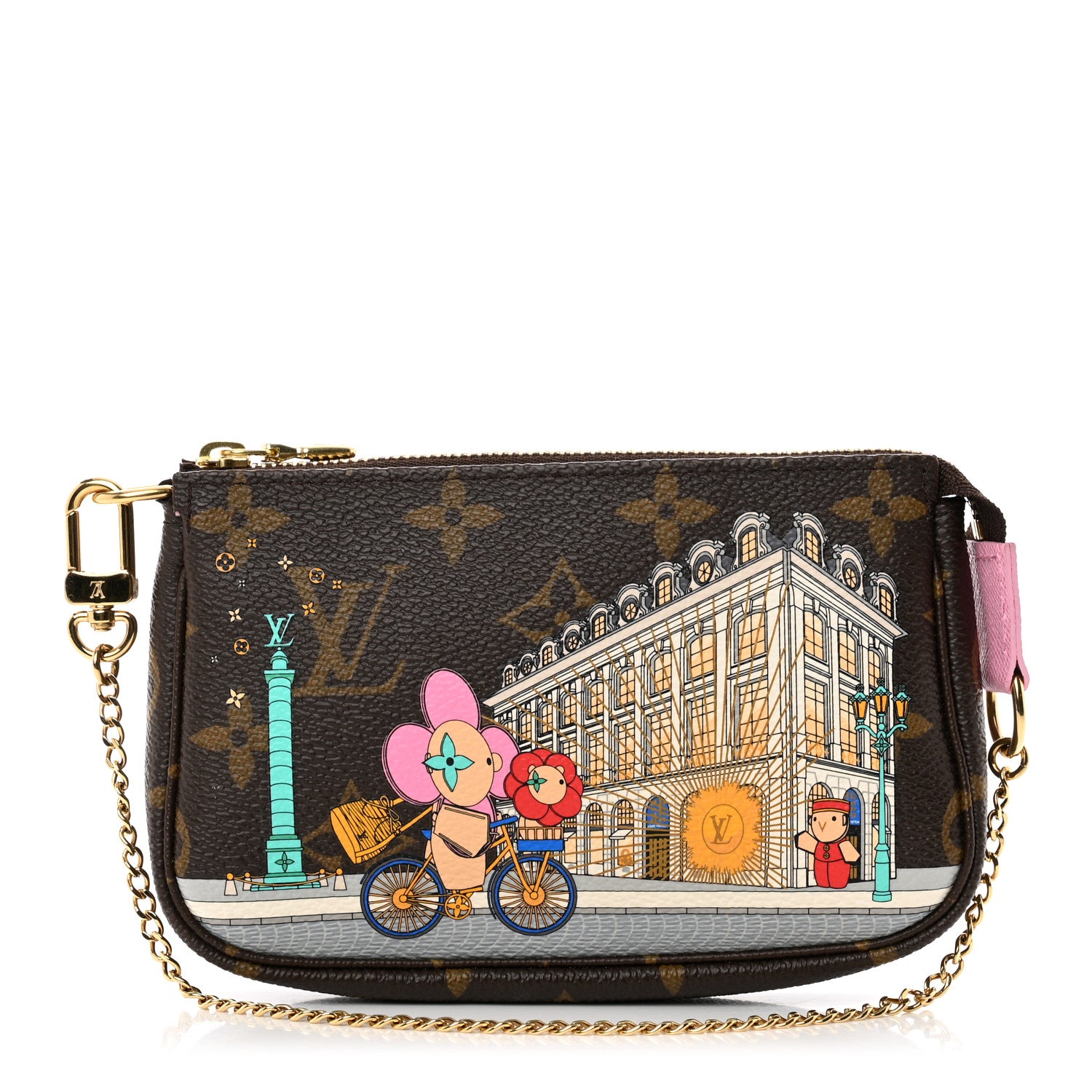 Louis Vuitton Monogram 2022 Christmas Animation Paris Mini Pochette Accessories Pink 1 of 8