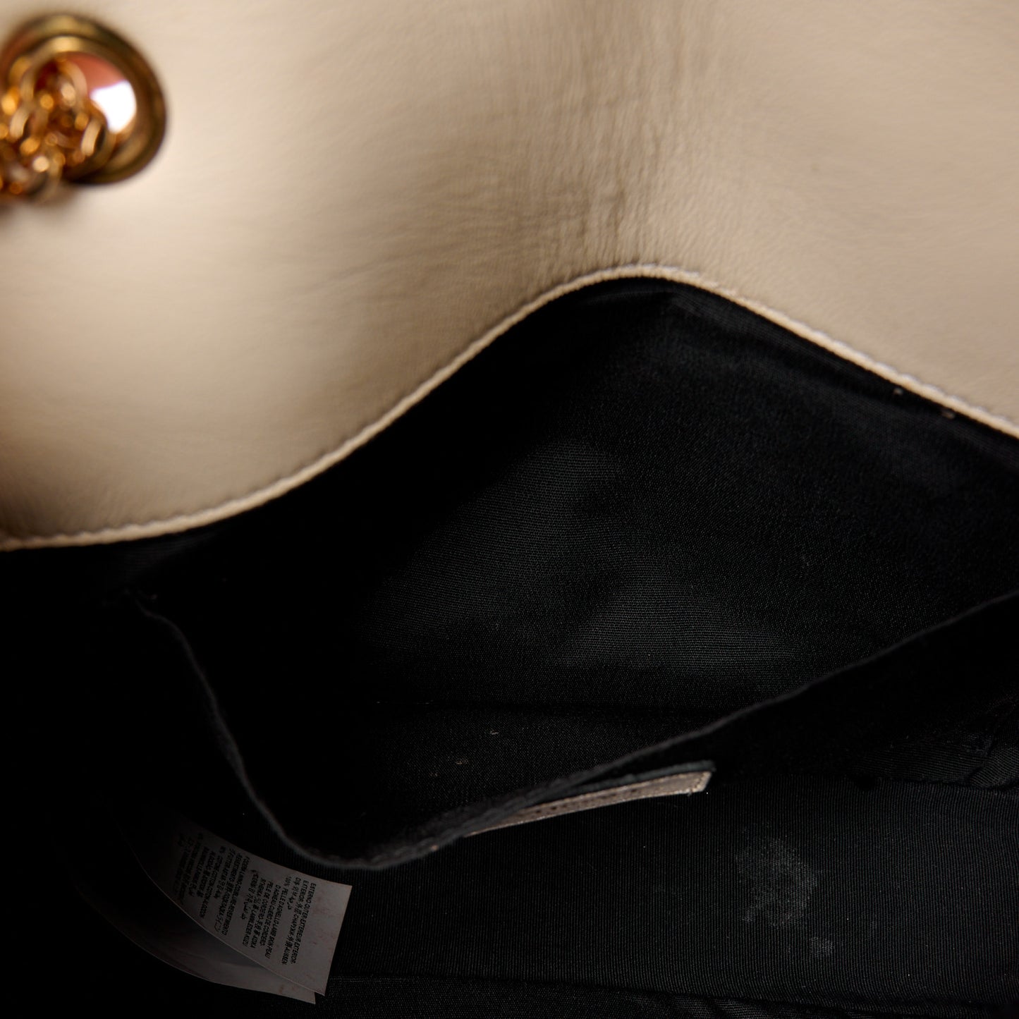 Nappa Quilted Medusa Chain Crossbody Beige