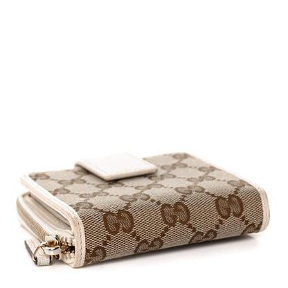 Gucci Monogram Dollar Calfskin Zip Around French Flap Wallet Beige Ebony Avoire 4 of 9