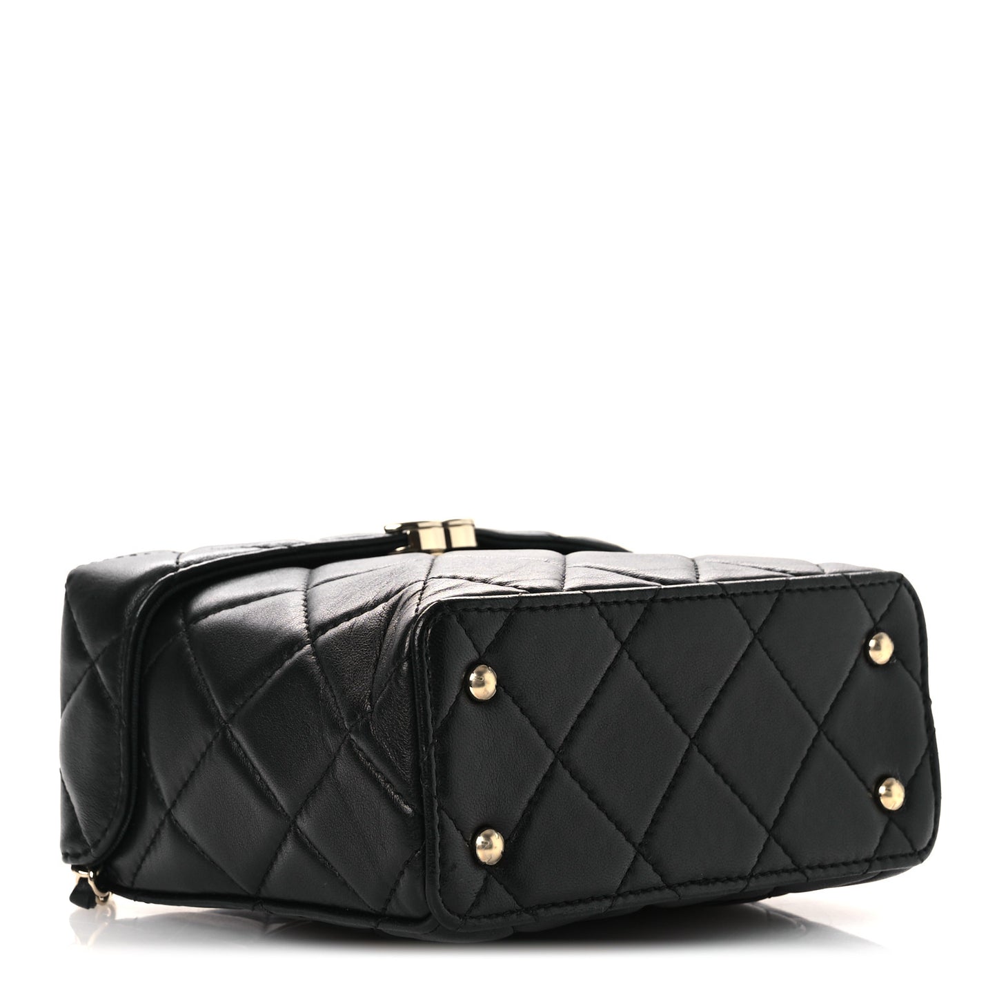 Lambskin Quilted Small Box Bag Black