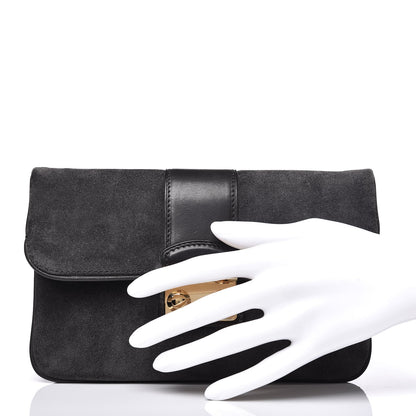 Louis Vuitton Suede Slim Clutch MM Sofia Coppola Cobalt 2 of 7