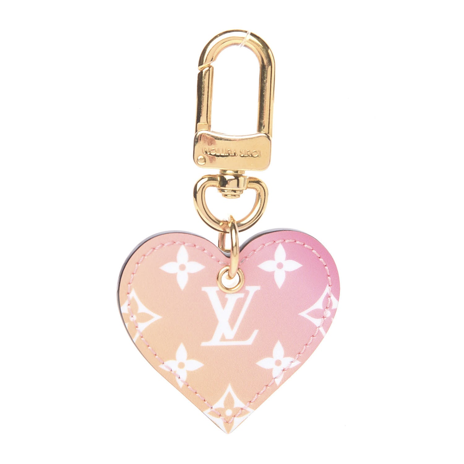 Louis Vuitton Vernis Degrade Love Lock Heart Key Holder Bag Charm Pink White 1 of 3