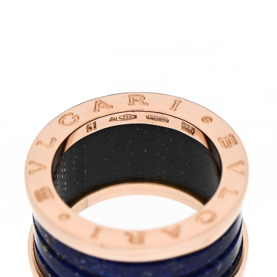 18K Rose Gold Lapis Lazuli B.Zero1 Four-Band Ring 51 5.75