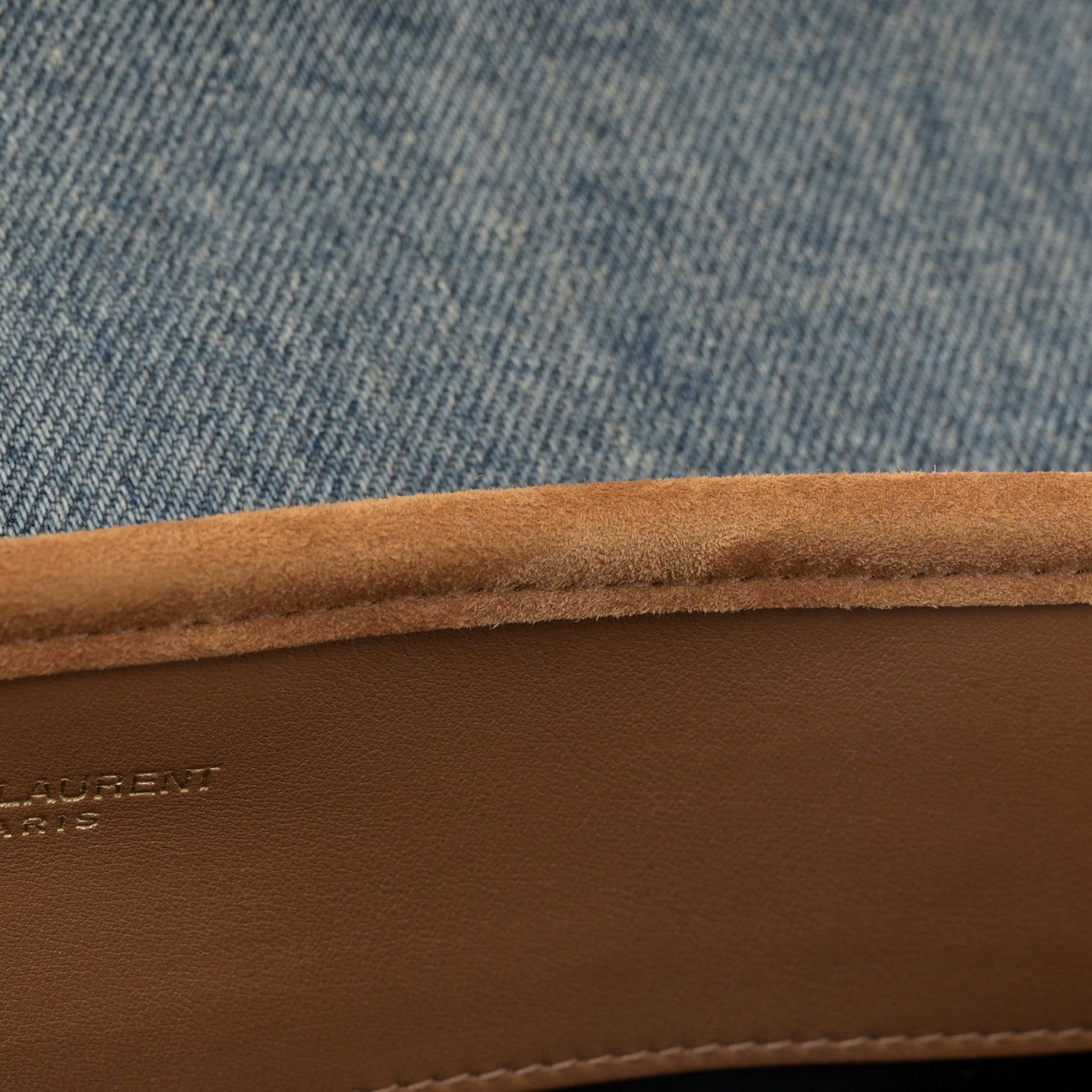 Saint Laurent Denim Suede Medium Sorbonne Nikko Satin Rodeo Blue Cinnamon 11 of 11