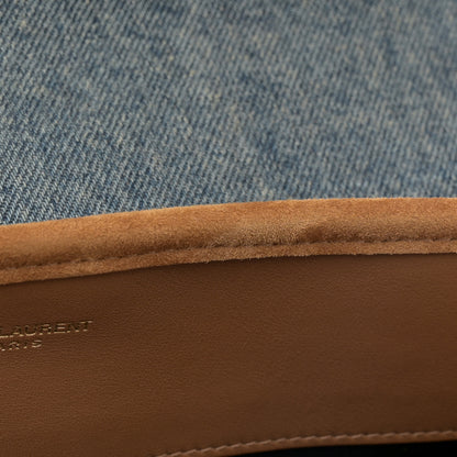 Saint Laurent Denim Suede Medium Sorbonne Nikko Satin Rodeo Blue Cinnamon 11 of 11