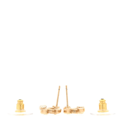 Chanel Crystal Mini Timeless CC Earrings Light Gold 3 of 7