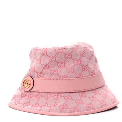 Gucci Monogram Textured Dollar Calfskin GG Jago Bucket Hat M Soft Cotton Candy Dark Cotton Candy 1 of 9