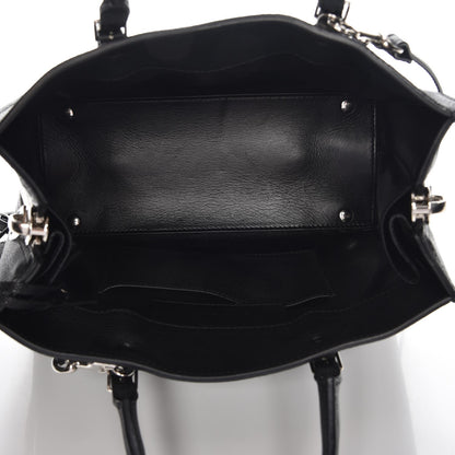 Balenciaga Grained Calfskin Plate Hardware Papier A6 Zip Around Tote Black 6 of 7