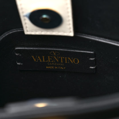 Valentino Garavani Nappa Small Roman Stud The Handle Bag Ivory Black 6 of 8