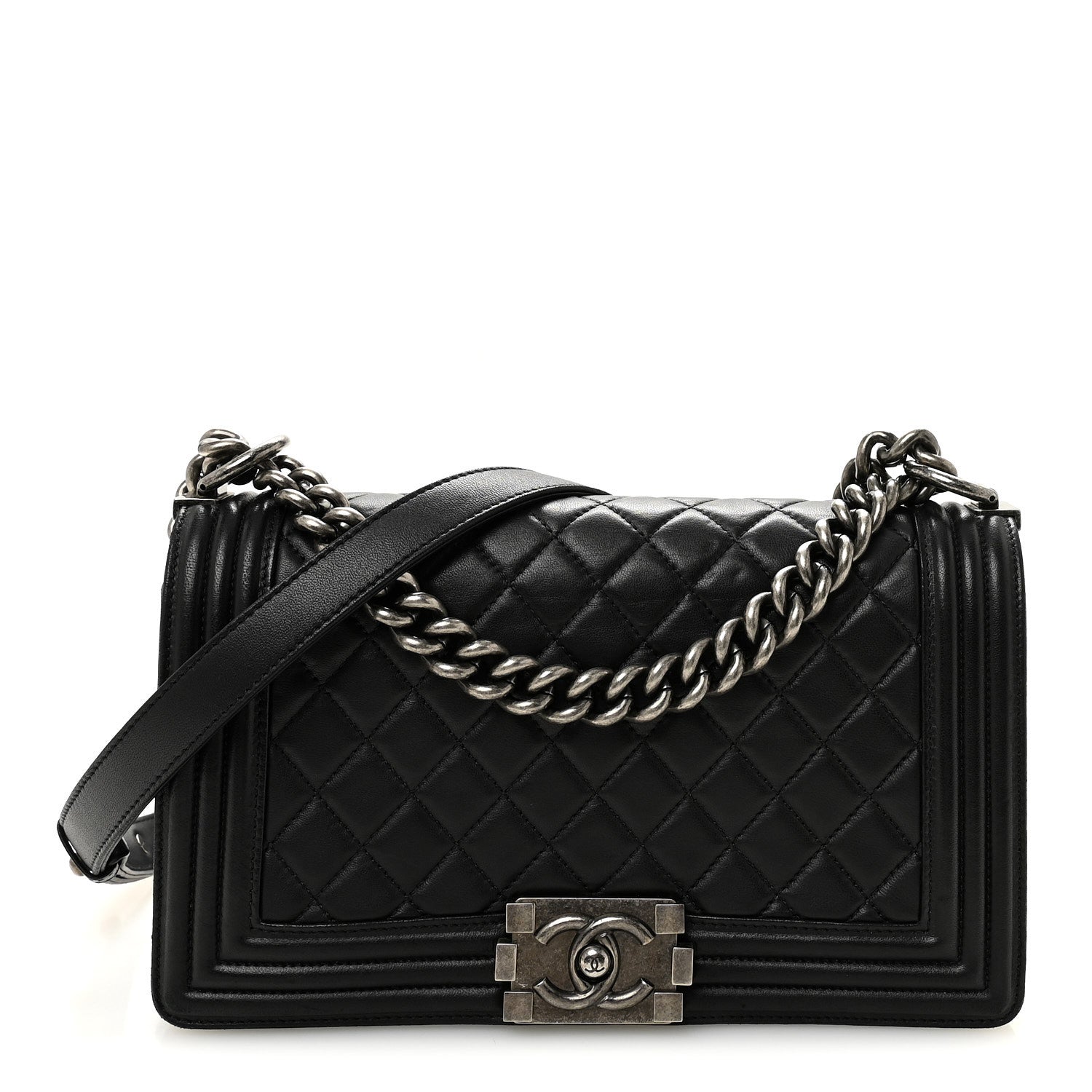 Chanel Lambskin Quilted Medium Boy Flap Black 1 of 10