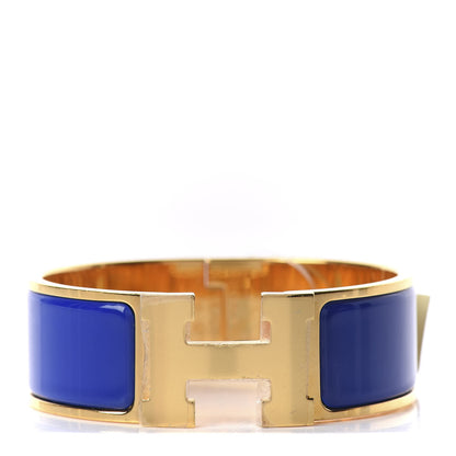 Hermes Enamel Wide Clic Clac H Bracelet PM Bleu Royal 1 of 3