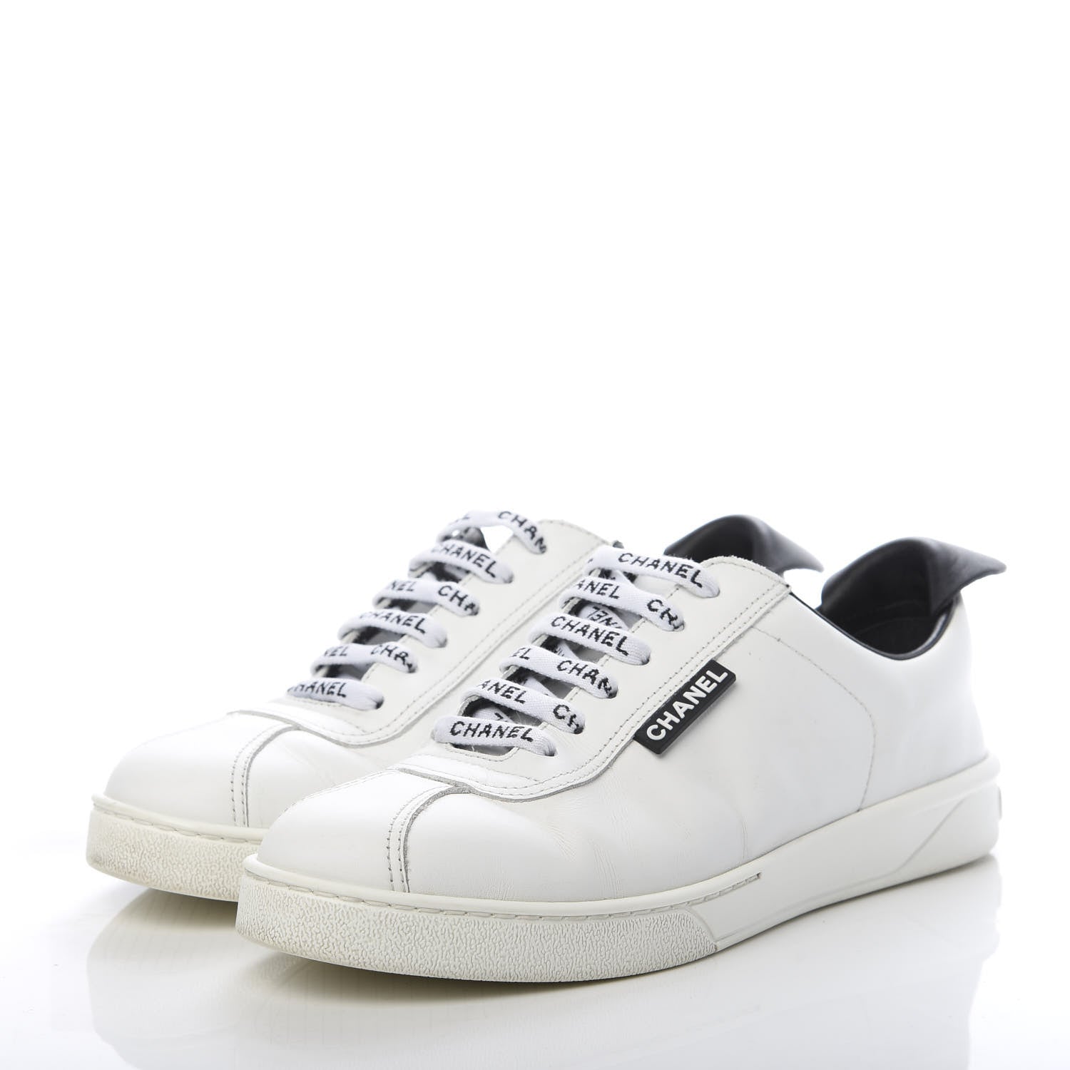 Chanel Calfskin CC Sneakers 38 White 3 of 12