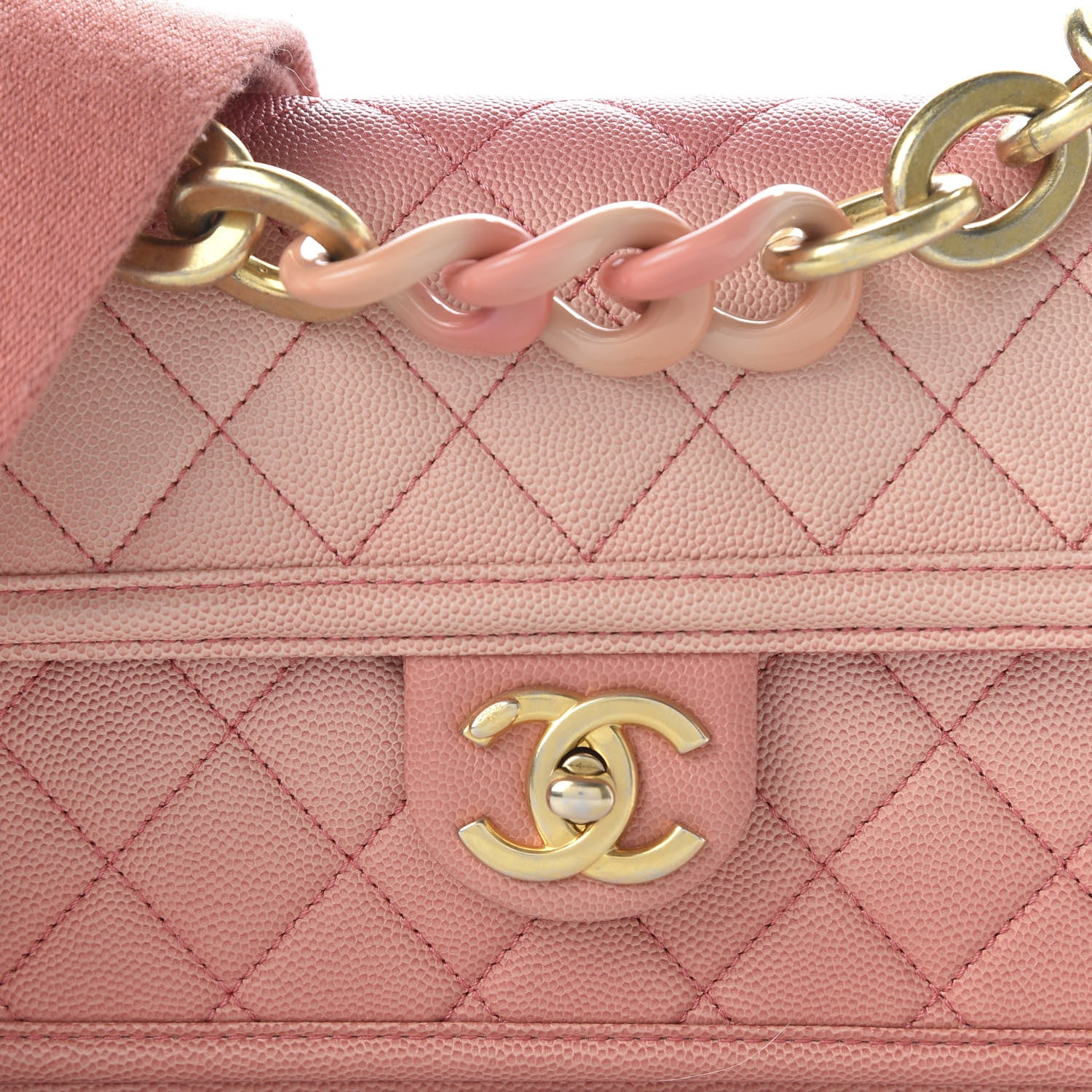 Chanel Caviar Quilted Small Sunset On The Sea Flap Coral 10 of 10