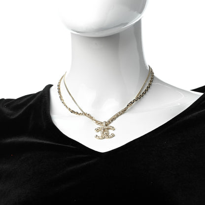 Chanel Crystal CC Multi Strand Chain Necklace Gold 2 of 5
