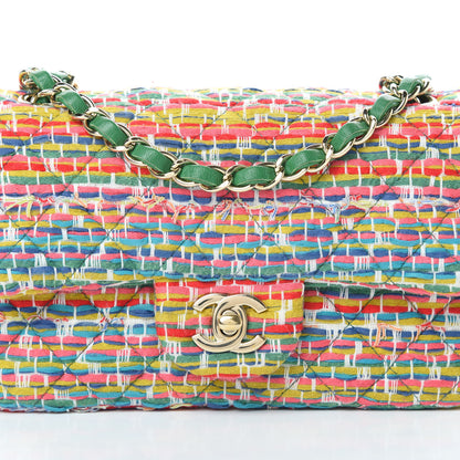 Chanel Tweed Quilted Mini Rectangular Flap Green Multicolor 8 of 10