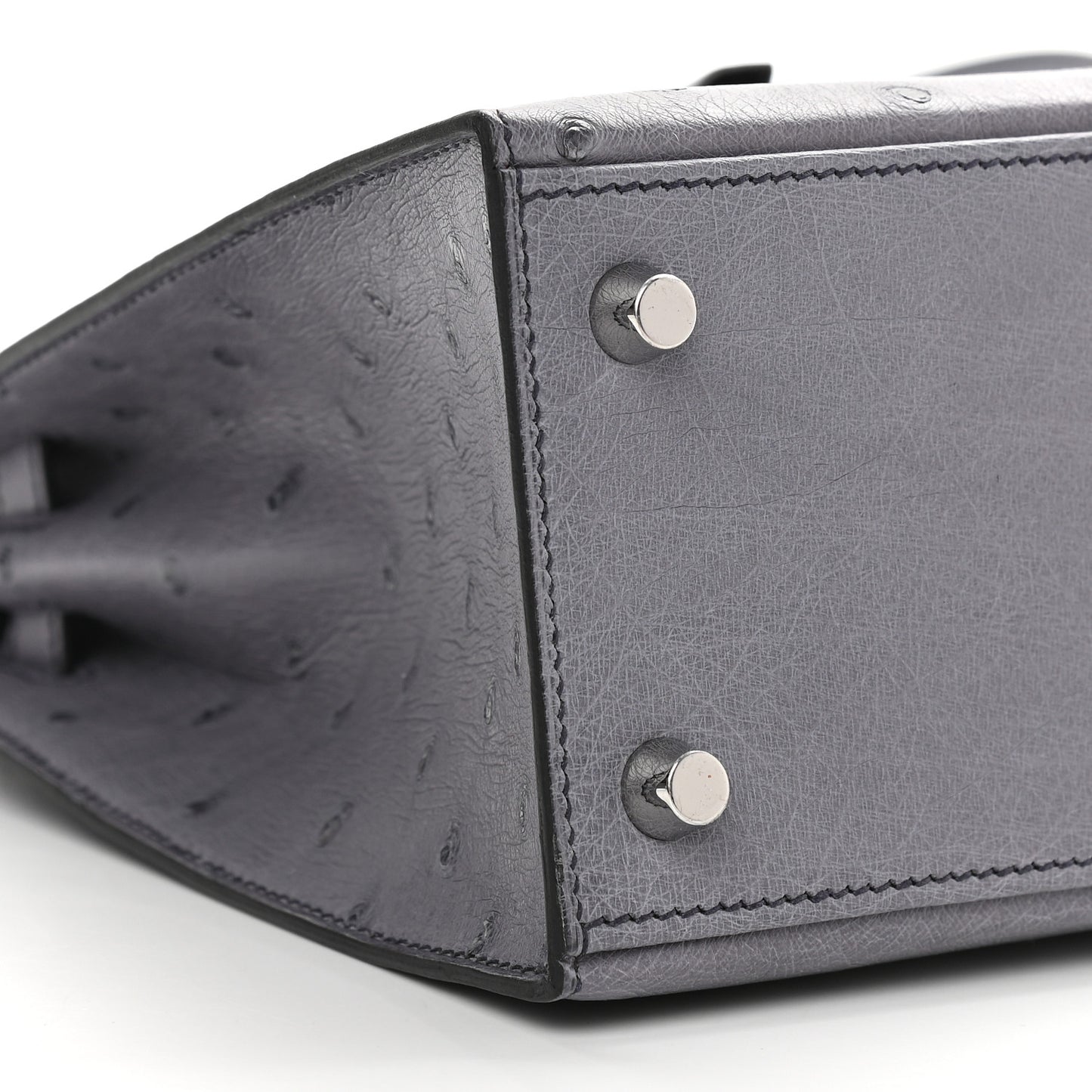 Ostrich Horseshoe Kelly Sellier 25 Gris Agate Black