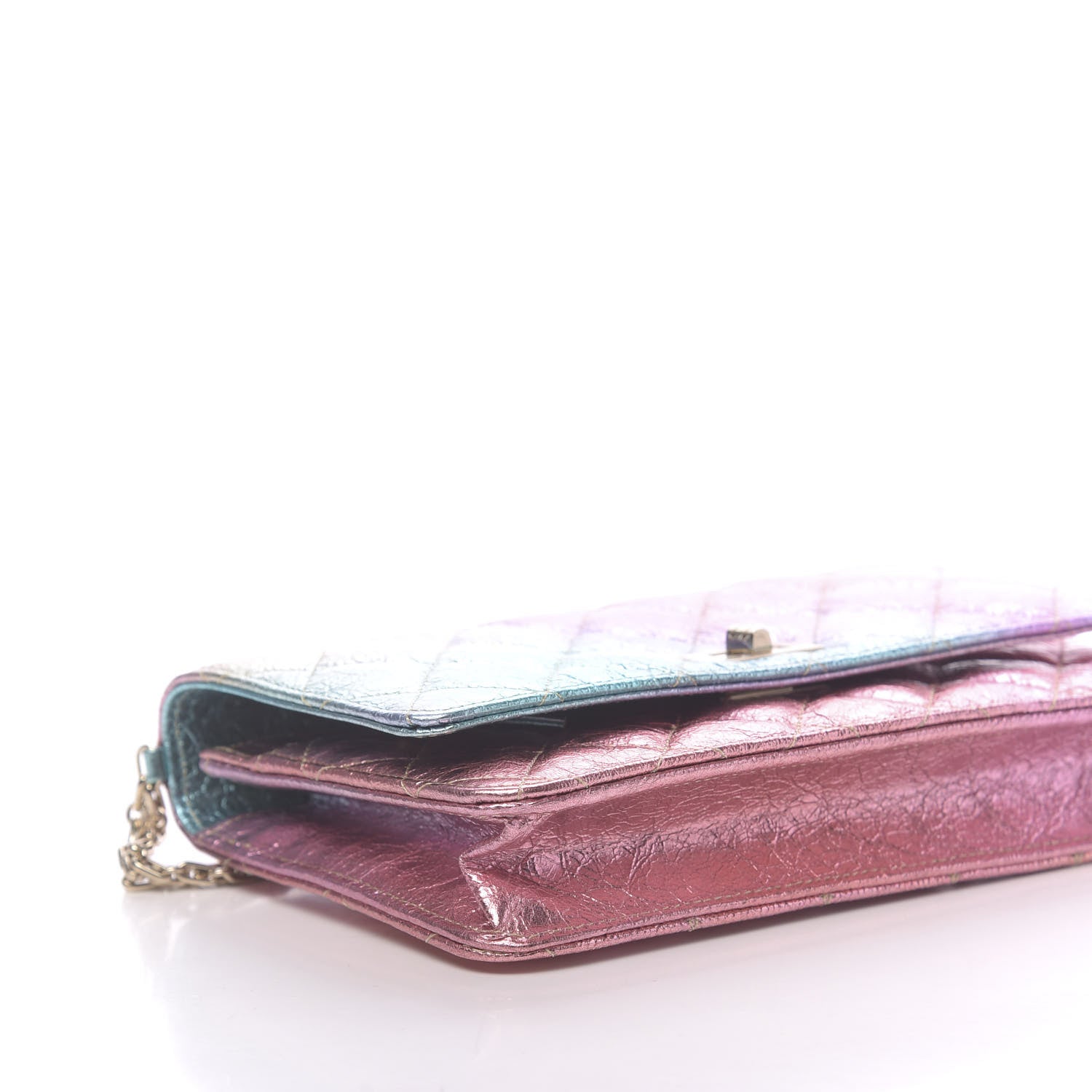 Chanel Metallic Goatskin Quilted 2.55 Reissue Wallet on Chain WOC Multicolor 9 of 12