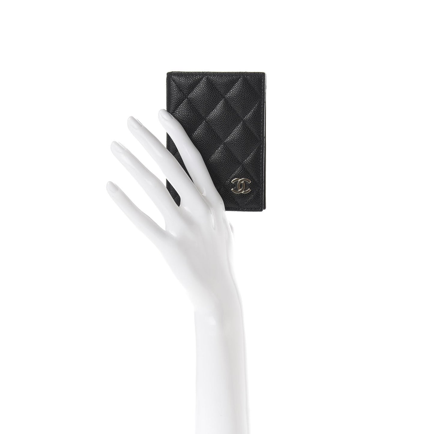 Caviar Quilted Card Holder Wallet Black