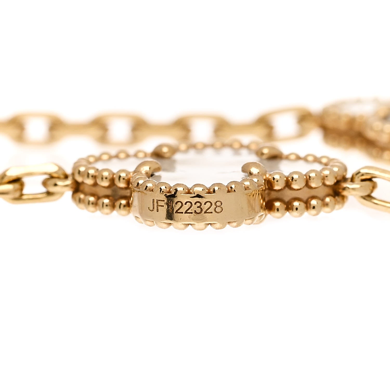 Van Cleef & Arpels 18K Yellow Gold Mother of Pearl 5 Motifs Vintage Alhambra Bracelet 4 of 5