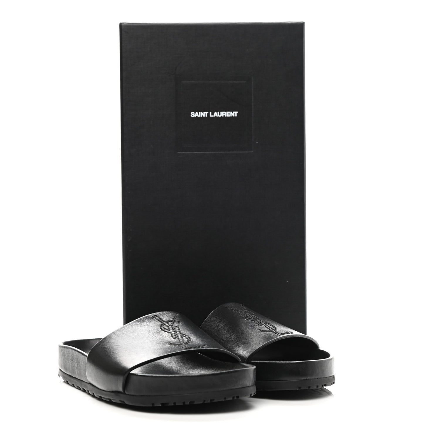 Calfskin Monogram Jimmy Joan Slide Sandals 35 Black