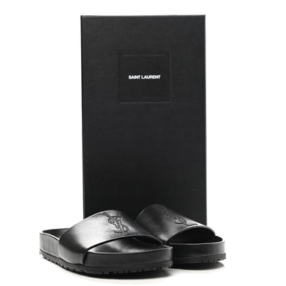 Saint Laurent Calfskin Monogram Jimmy Joan Slide Sandals 35 Black 9 of 9
