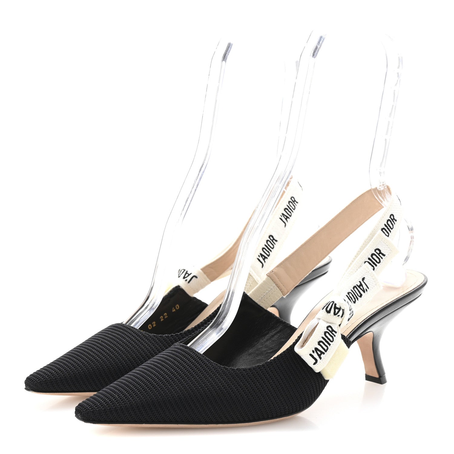 Christian Dior Technical Canvas Ribbon J Adior Slingback 65mm Pumps 40 Black 4 of 10