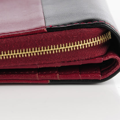 Celine Lambskin Zip Around Compact Wallet Burgundy Black 9 of 11