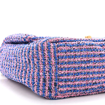 Chanel Tweed Quilted Medium Chanel 19 Flap Blue Pink 8 of 9