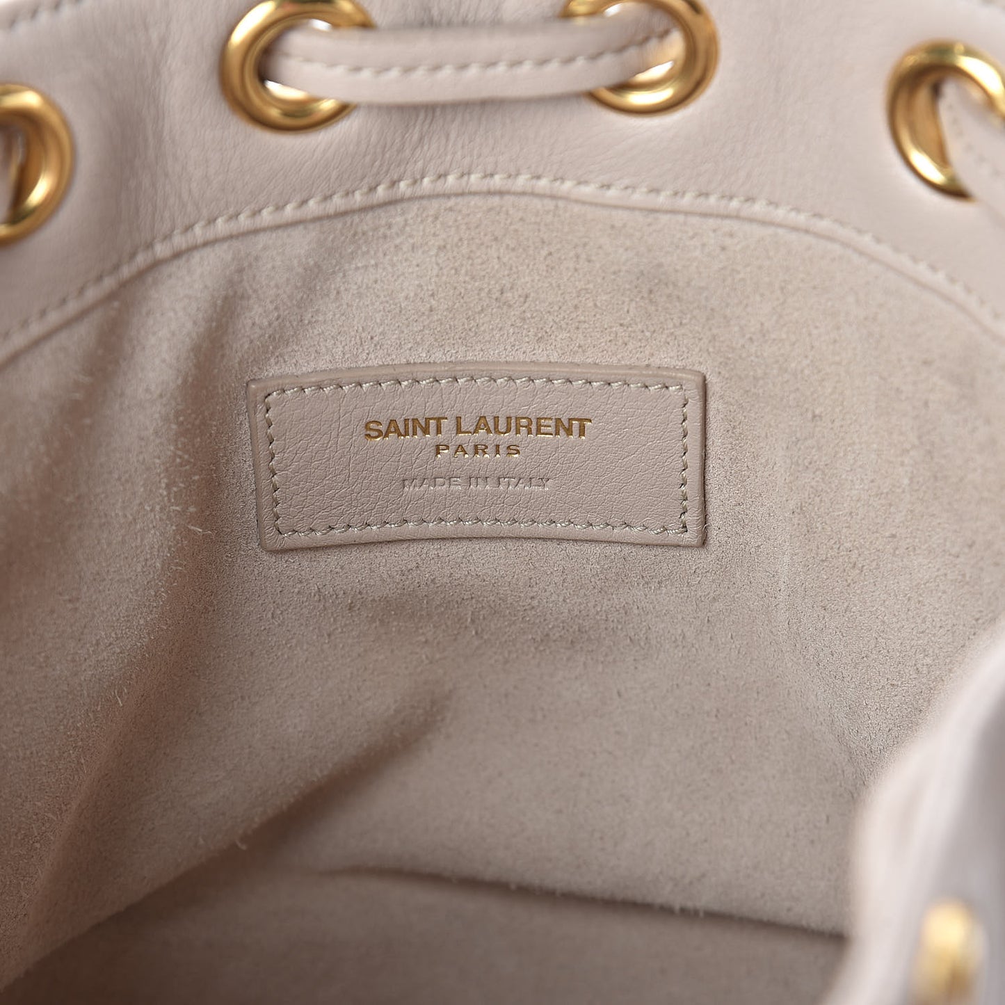Calfskin Small Emmanuelle Fringe Bucket Bag Vintage White