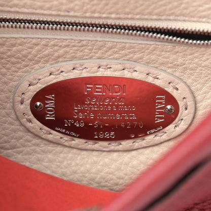 Fendi Cuoio Romano Selleria Bi-Color Mini Peekaboo Iconic Satchel Rosso Camelia 7 of 11