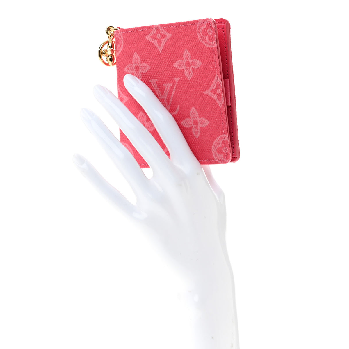 Monogram Origine LV Charms Pocket Wallet Rose Ruban