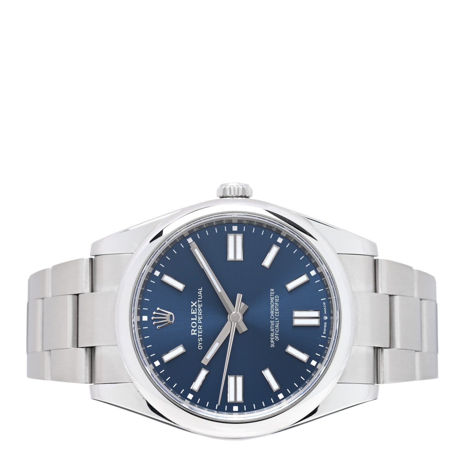 Rolex Stainless Steel 41mm Oyster Perpetual Watch Bright Blue 124300 2 of 4