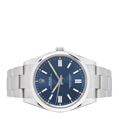 Rolex Stainless Steel 41mm Oyster Perpetual Watch Bright Blue 124300 2 of 4