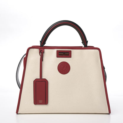 Fendi Vitello Seta Century Nappa Medium Peekaboo Iconic Defender Satchel Black Fragola Maya 3 of 12