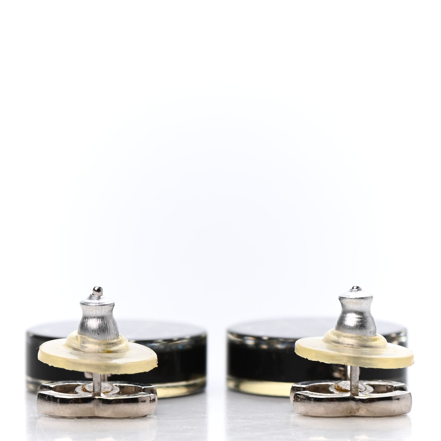 Chanel Resin Crystal CC Drop Earrings Black 3 of 4