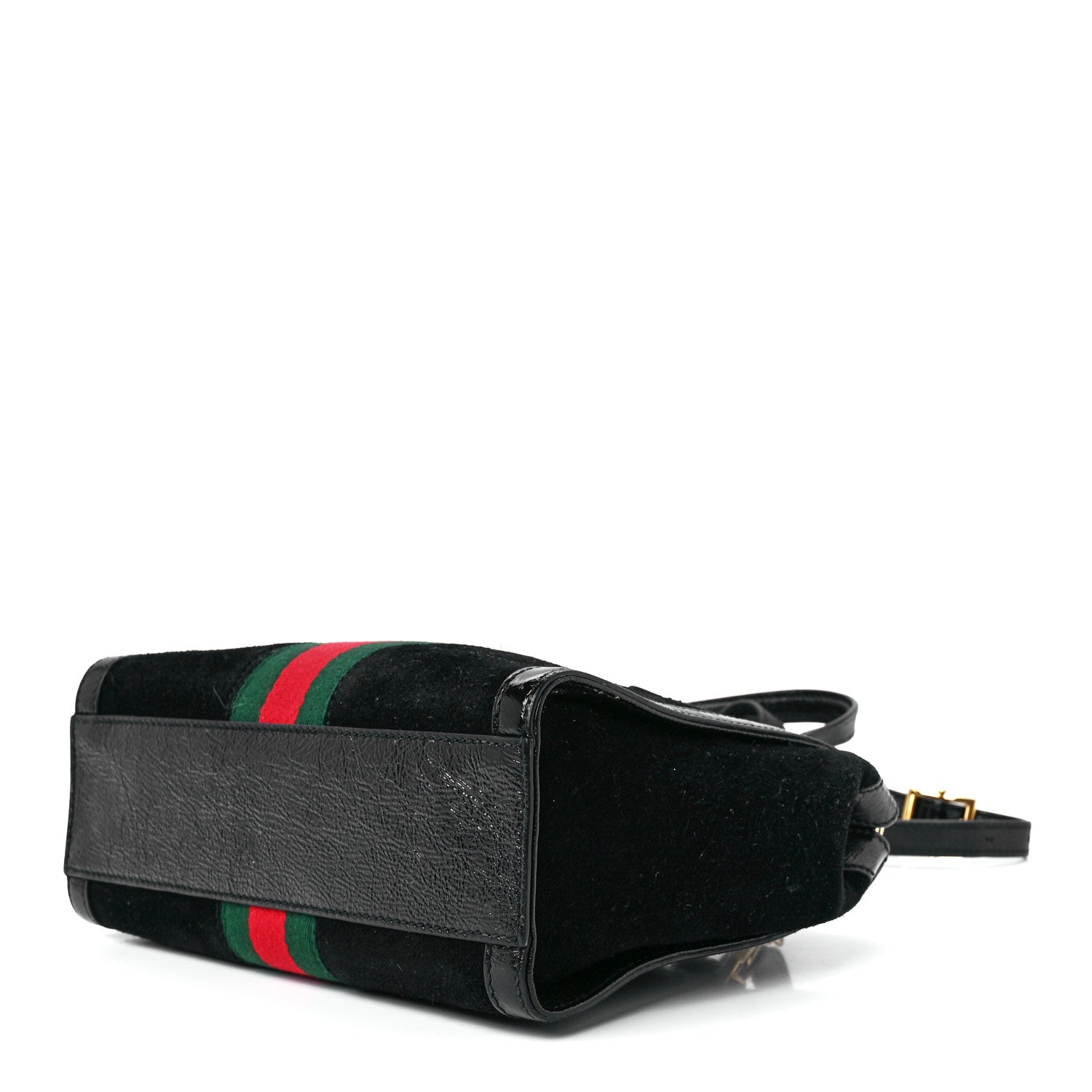 Gucci Suede Patent GG Web Small Ophidia Tote Bag Black 10 of 12