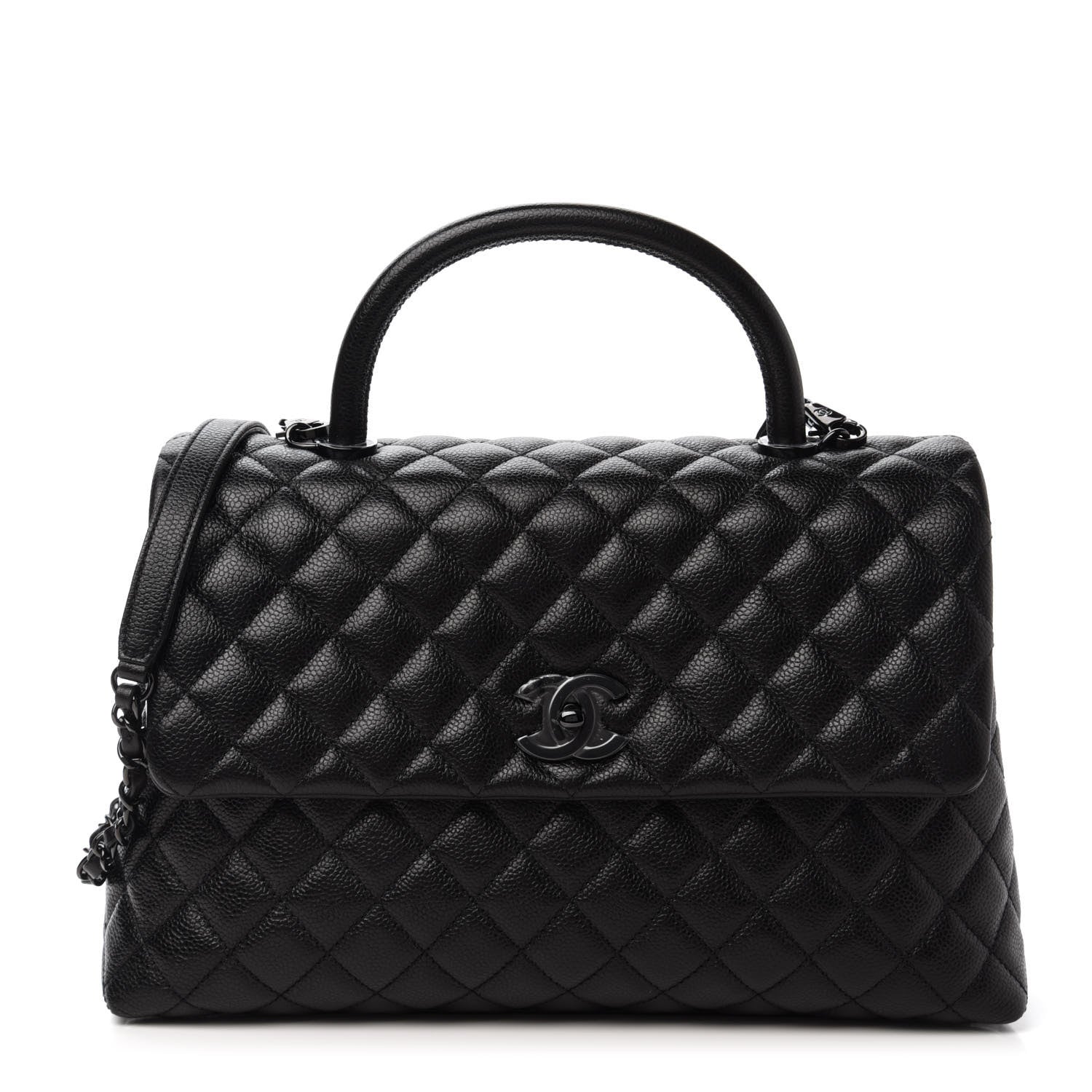 Chanel Caviar Quilted Medium Coco Handle Flap So Black 1 of 11