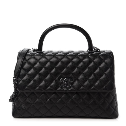 Chanel Caviar Quilted Medium Coco Handle Flap So Black 1 of 11