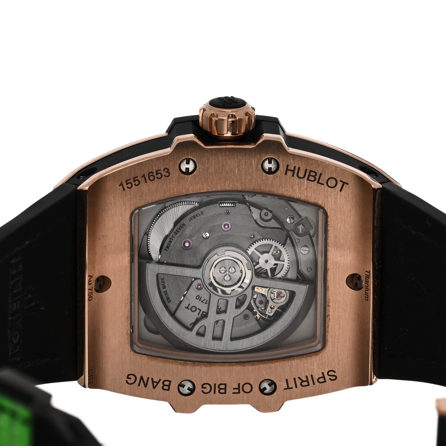 18K Rose Gold Alligator Gemstone 39mm Spirit of Big Bang One Click Rainbow Automatic Watch 665.OX.9910.LR.0999