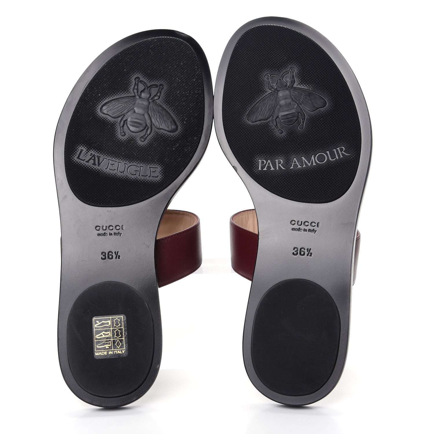 Gucci Calfskin GG Marmont Thong Sandals 36.5 Vintage Bordeaux 6 of 10